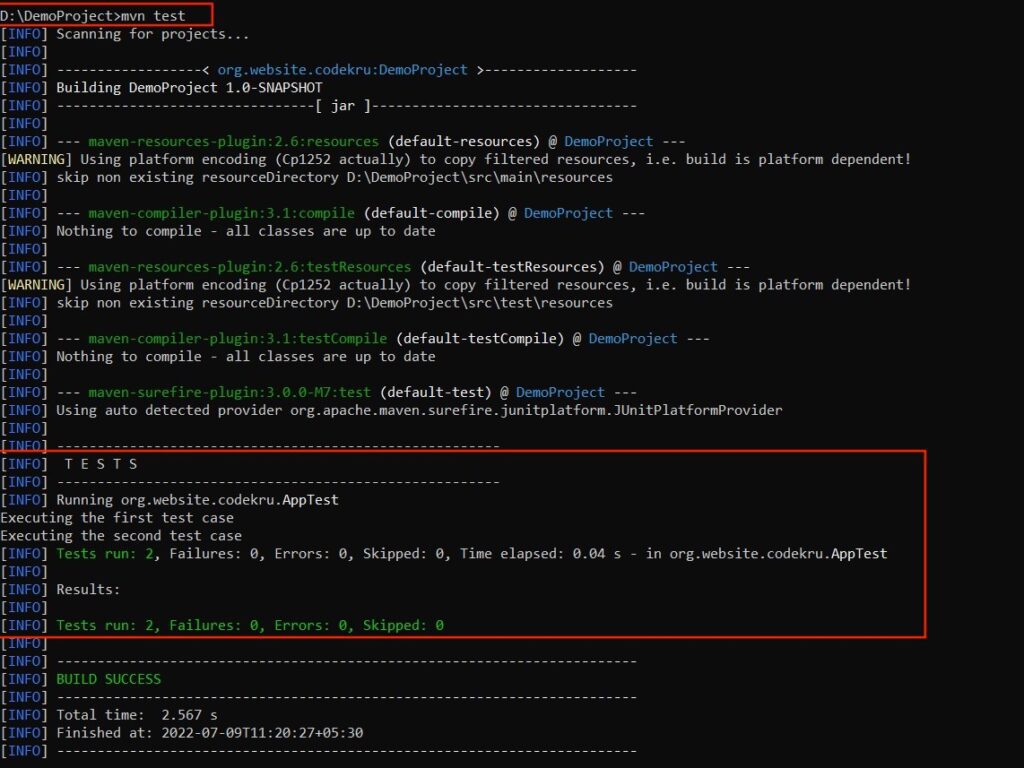 How to execute unit test cases using Maven? - Codekru
